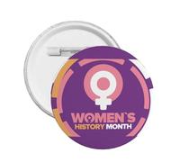 Women's History Month Pins Round Brooch Button Badge Stickers Sign Metal Pin