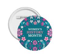 Women's History Month Pins Round Brooch Button Badge Stickers Sign Metal Pin