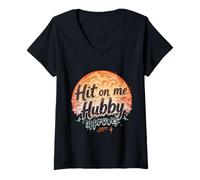 Womens Hit On Me Hubby Approves Swinger Lifestyle Naughty Adult V-Neck T-Shirt