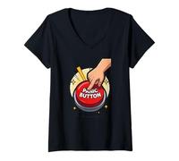 Women's Hitting The Panic Button V-Neck T-Shirt