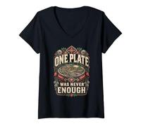 Women's Hmong One Plate was Never Enough V-Neck T-Shirt