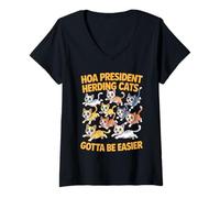 Womens HOA President Herding Cats Gotta Be Easier - V-Neck T-Shirt