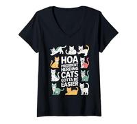 Womens HOA President Herding Cats Gotta Be Easier V-Neck T-Shirt