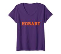 Women's Hobart & William Smith Colleges Hobart Text Mark V-Neck T-Shirt