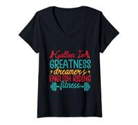 Womens Hobby Horse Rider Gallop to Fitness English Riding Horse V-Neck T-Shirt