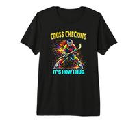 Womens Hockey Color Splatter Cross Checking I How I Hug Premium T-Shirt
