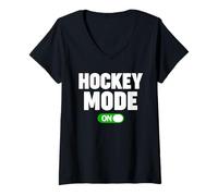 Women's Hockey Mode On V-Neck T-Shirt