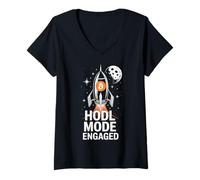 Womens HODL Bitcoin to The Moon V-Neck T-Shirt