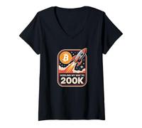 Womens HODLing my way to 200k bitcoin, HODL bitcoin crypto V-Neck T-Shirt