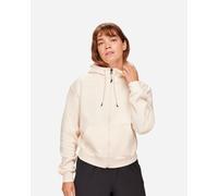 Women's HOKA Essential Full-Zip Hoodie in Eggnog, Size Large