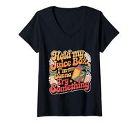 Womens Hold My Juice Box I'm Gonna Try Something Toddler Dare - V-Neck T-Shirt