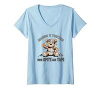 Womens Holding It Together With Spite And Tape V-Neck T-Shirt