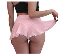 Women's Holiday Essentials Running Shorts Womens Ruffled Pants Bikini High Tight Shorts Female Dance Pole Waist Pants Ladies Stretch Shorts Shorts Womens High Waisted Womens Longline Shorts Pink