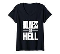 Womens Holiness or Hell Apostolic Pentecostal V-Neck T-Shirt