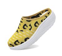 Women's Hollow Mesh Breathable Slip-On Slip-On Sandals Closed Toe Round Thick Lightweight Summer Outdoor Casual Daily, 01 Yellow, 9.5 UK
