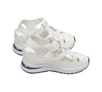Women'S Hollow Out Breathable Platform Wedge Sandals Sneakers,Criss Cross Sandals Women,Slingback Non Slip Sole Sandal,Adjustable Hook And Loop Ankle Strap Slides,Solid Colour Walking Slides