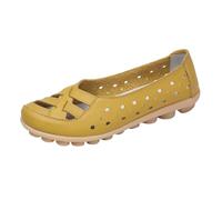 Womens Hollow Out Comfortable Loafers,Flats Slip-On Orthopedic Sandals Slip On Casual Wide Fit Loafer Women's Loafers Moccasins and for Women Round Head Platform (11 Yellow,3.5)