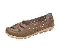 Women's Hollow Out Comfortable Loafers,Women Moccasins Casual Shoes Driving Loafers Moccasin Slippers Women Loafer for Womens Closed Toe Sandals Walk Office (08 Khaki,6)