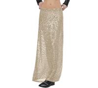 Women's Hollow Sequin Skirt Carnival Costume, Sparkly Waist Belt Hip Scarf For Belly Dance Performance Party Festive