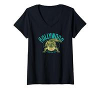 Women's Hollywood, Florida Alligator Design V-Neck T-Shirt