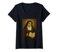 Womens Holy Catholic Icon of St. Edith Stein V-Neck T-Shirt