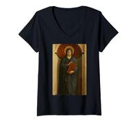 Womens Holy Catholic Icon of St. Monica of Tagaste V-Neck T-Shirt