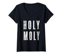 Women's Holy Moly Funny Novelty Humor Sarcastic Saying V-Neck T-Shirt