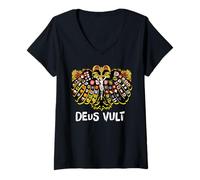 Womens Holy Roman Catholic Empire Double Headed Eagle Crest V-Neck T-Shirt