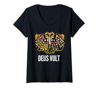 Womens Holy Roman Catholic Empire Double Headed Eagle Crest V-Neck T-Shirt