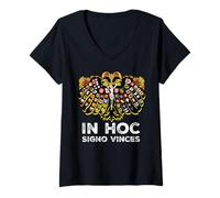 Womens Holy Roman Catholic Empire Double Headed Eagle Crest V-Neck T-Shirt