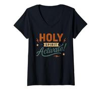 Womens Holy Spirit Activate - Funny Meme Christian Faith V-Neck T-Shirt