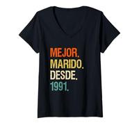Womens Hombre Mejor Marido Desde 1991 | 31 Aniversario de boda 31 V-Neck T-Shirt