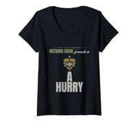 Women's Home Brewing - Nothing Good Ferments in A Hurry - Brew Day V-Neck T-Shirt