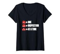 Women's Home Inspector Building Inspector One Inspection At A Time V-Neck T-Shirt