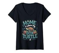 Women's Home is Where My Box Turtle is V-Neck T-Shirt