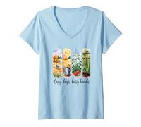Womens Home Is Where My Plants Are Farm Garden Life V-Neck T-Shirt