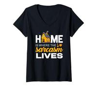 Women's Home is Where THE Sarcasm Lives V-Neck T-Shirt