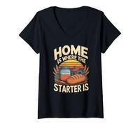 Women's Home is Where The Starter is Sourdough Bread V-Neck T-Shirt