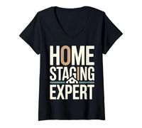 Women's Home Staging Expert Real Estate Room Stylist V-Neck T-Shirt