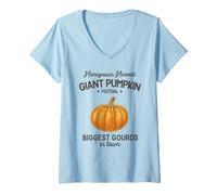 Womens Homegrown Harvest Giant Pumpkin Festival Biggest Gourds Fall V-Neck T-Shirt