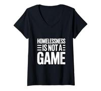 Women's Homelessness is Not A Game Thought Provoking V-Neck T-Shirt