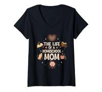 Women's Homeschool Mom Homeschooling Mama Home Teacher V-Neck T-Shirt