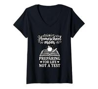 Women's Homeschool Mom Preparing for Life Not A Test V-Neck T-Shirt