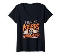 Womens Homesteading Jarring Canning Food Preservation V-Neck T-Shirt