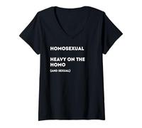 Womens Homosexual. Heavy on The homo - Gay and Lesbian Pride Gift V-Neck T-Shirt