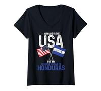 Womens Honduran American My History Began In Honduras Pride Vintage V-Neck T-Shirt