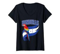 Women's Honduras Catracho Central America Copan Latino Guara Roja V-Neck T-Shirt