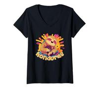 Women's Honduras Sloth Coffee Artistic Splash V-Neck T-Shirt