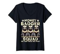 Womens Honey Badger Squad We Take What We Want - Honey Badger Lover V-Neck T-Shirt