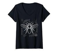 Women's Honey Bee Blueprint Beekeeper V-Neck T-Shirt